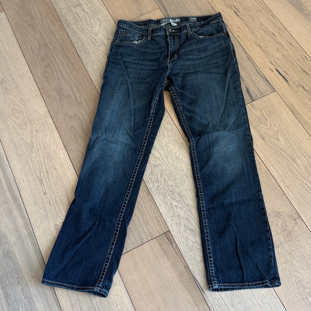 BKE Men's Dark Blue Straight Jeans - Picture 3 of 5